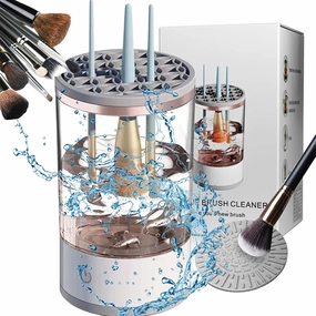 The Cozy Luna Brush Cleaner, Beautyswirl Cosmetic Brush Cleaner, Electric Makeup Brush Cleaner, Makeup Brush Cleaner Machine, Automatic Makeup Brush Cleaner (Charging,White)