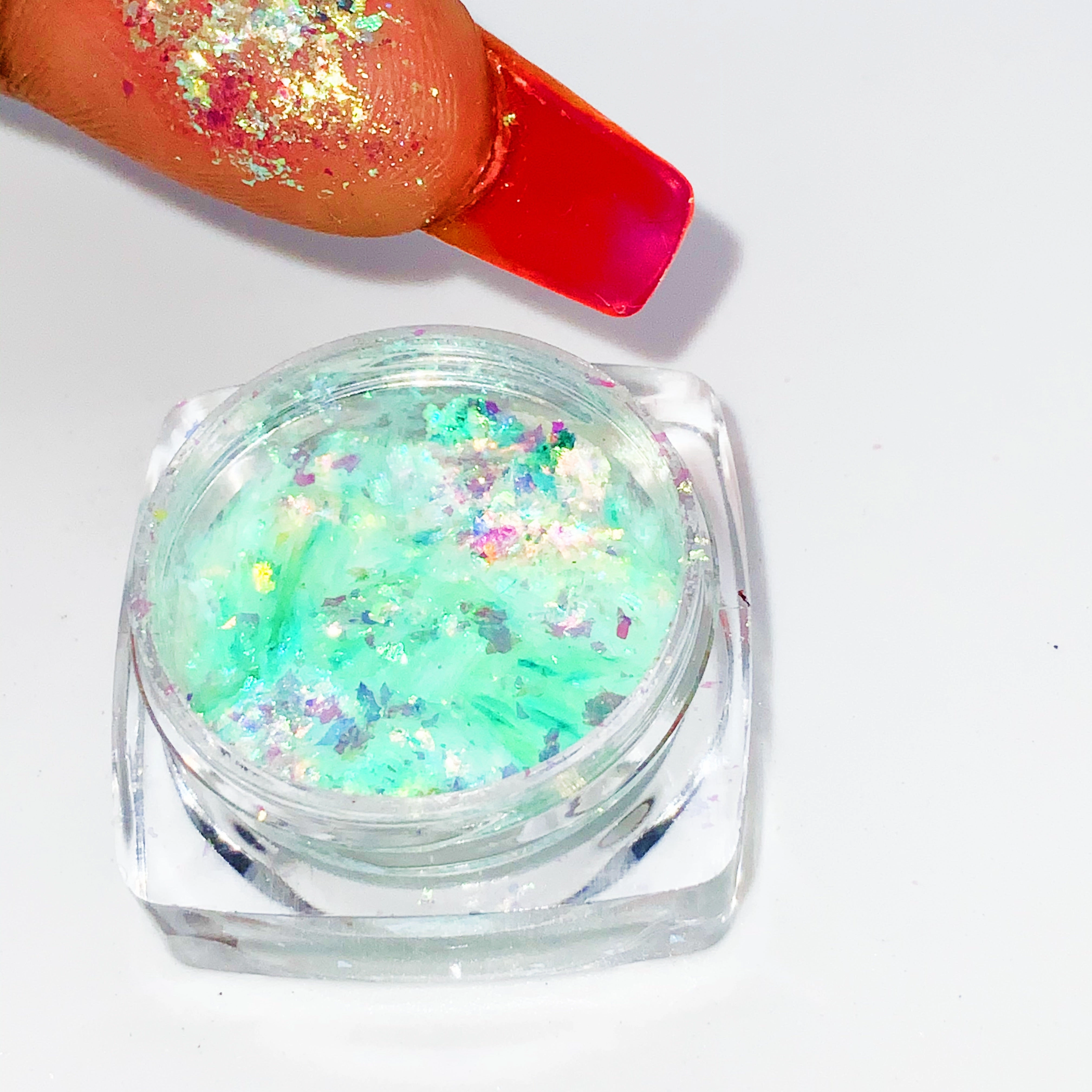 The Smurf’s eyeshadow flakes
