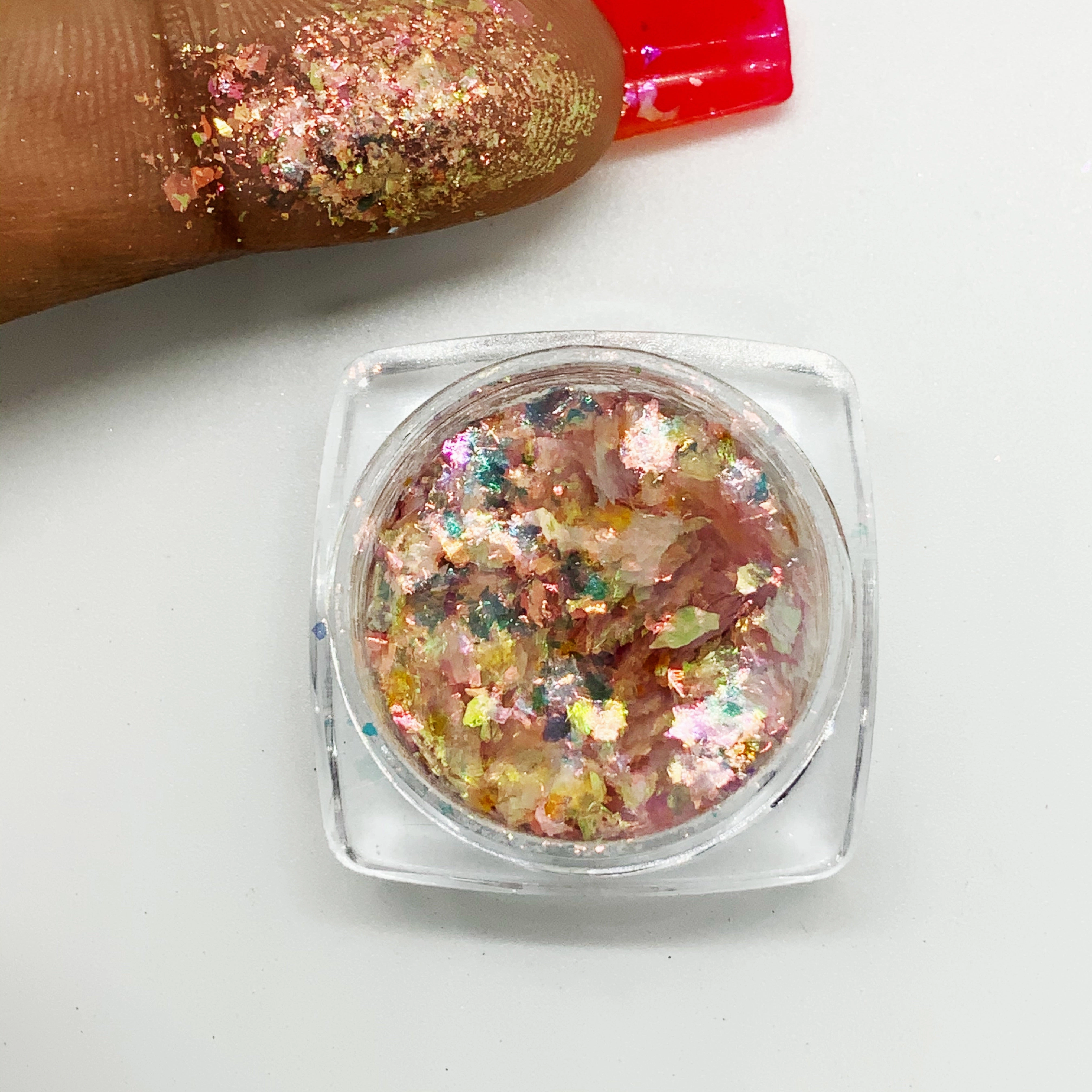 The Smurf’s eyeshadow flakes
