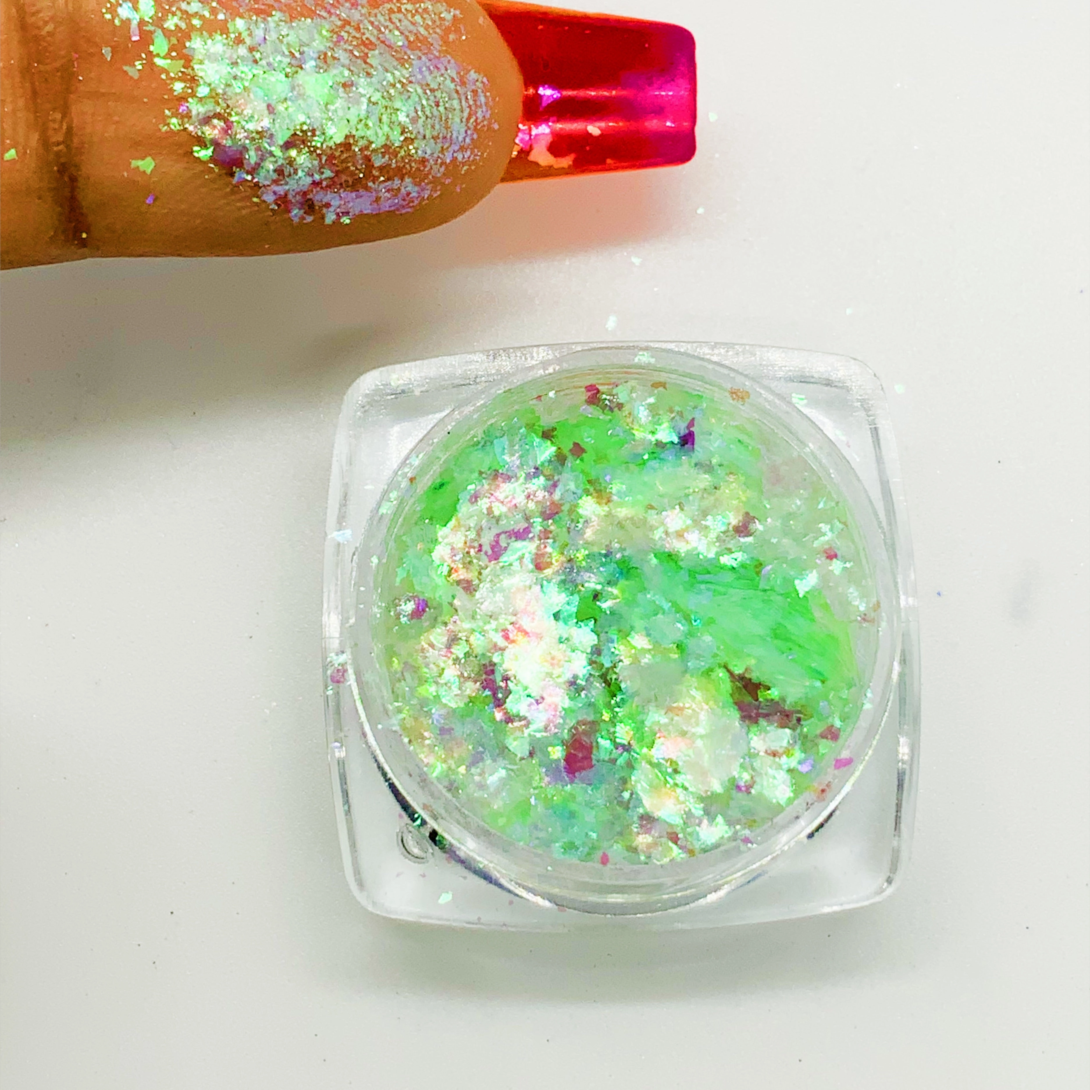 The Smurf’s eyeshadow flakes