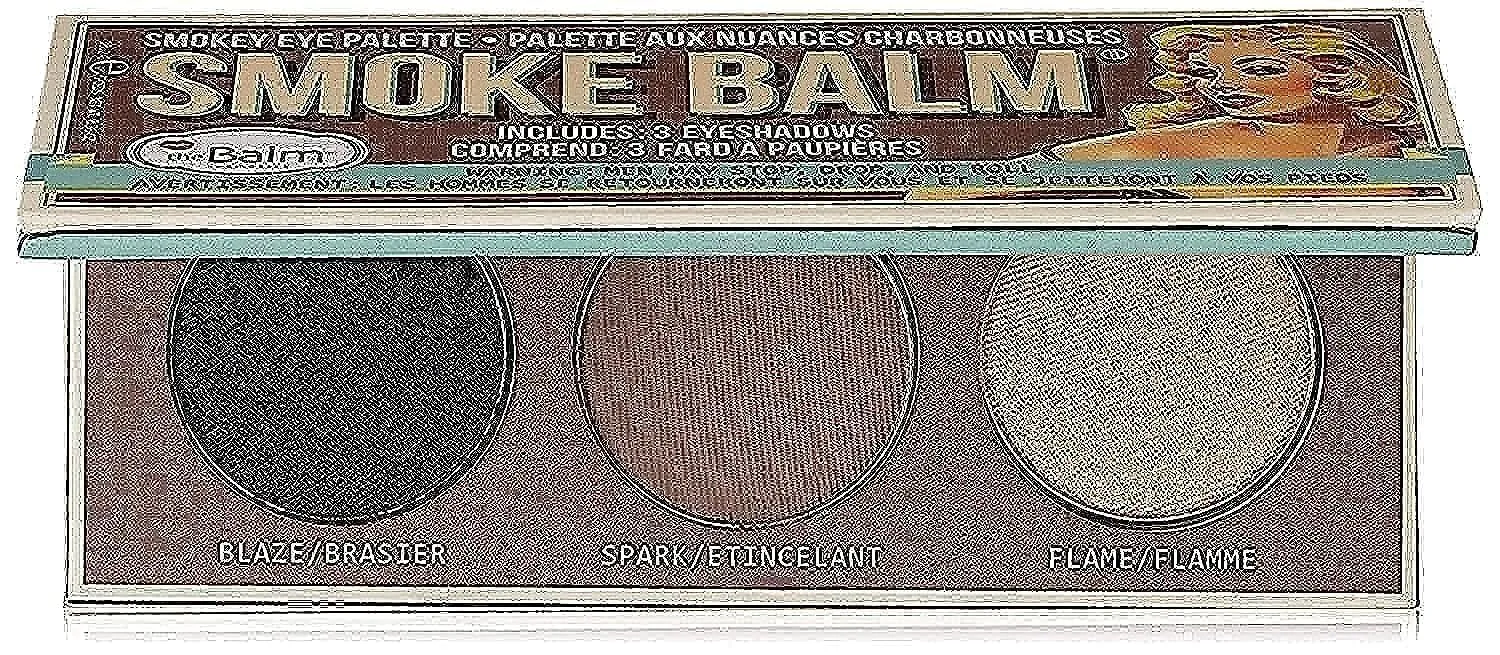 theBalm, Smoke Balm Blazing Perfect Eyeshadow Palette, Eye-Popping Cosmetics, Triple-Milled Highly Pigments, Shimmer Shadow & Liner for Girls Women