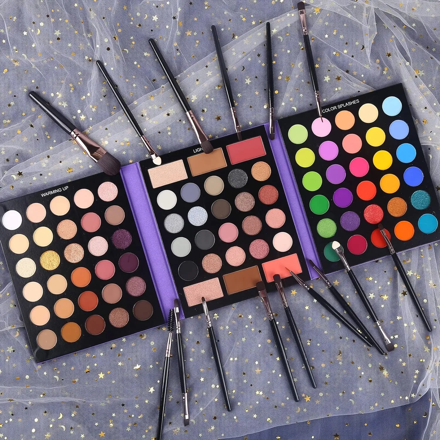 UCANBE Eyeshadow Palette with 15Pcs Brushes Makeup Set, Pigmented 86 Colors Make Up Sets Valentine's Gift, Matte Shimmer Glitter Eye Shadow Pallet Highlighter Contour Blush Powder Brush Beauty Kit