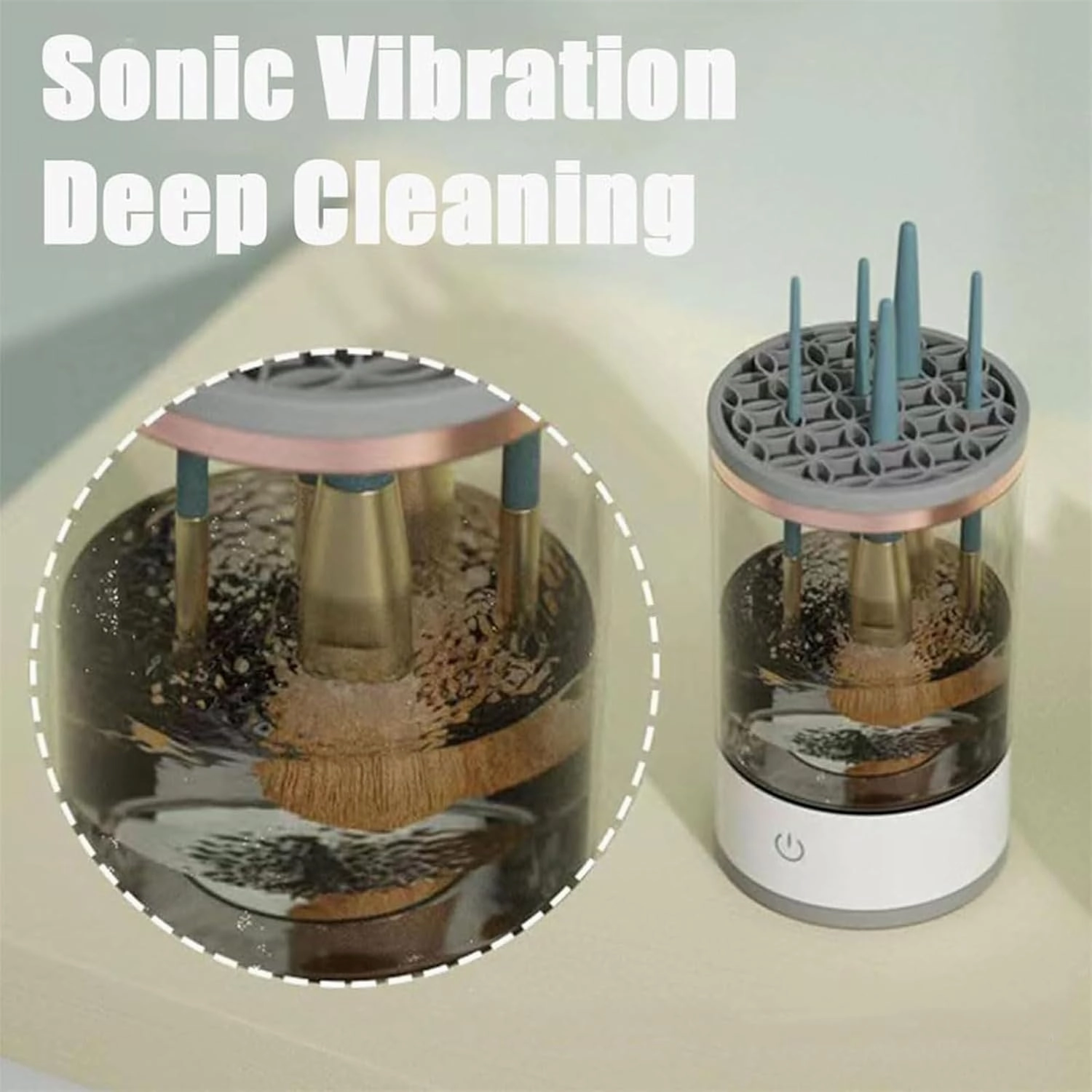 Upgraded Beauty Swirl Cosmetic Brush Cleaner, The Cozy Luna Brush Cleaner, Automatic Spinning Makeup Brush Cleaner for Deep Cleaning All Types of Brushes Set (Charging,White)