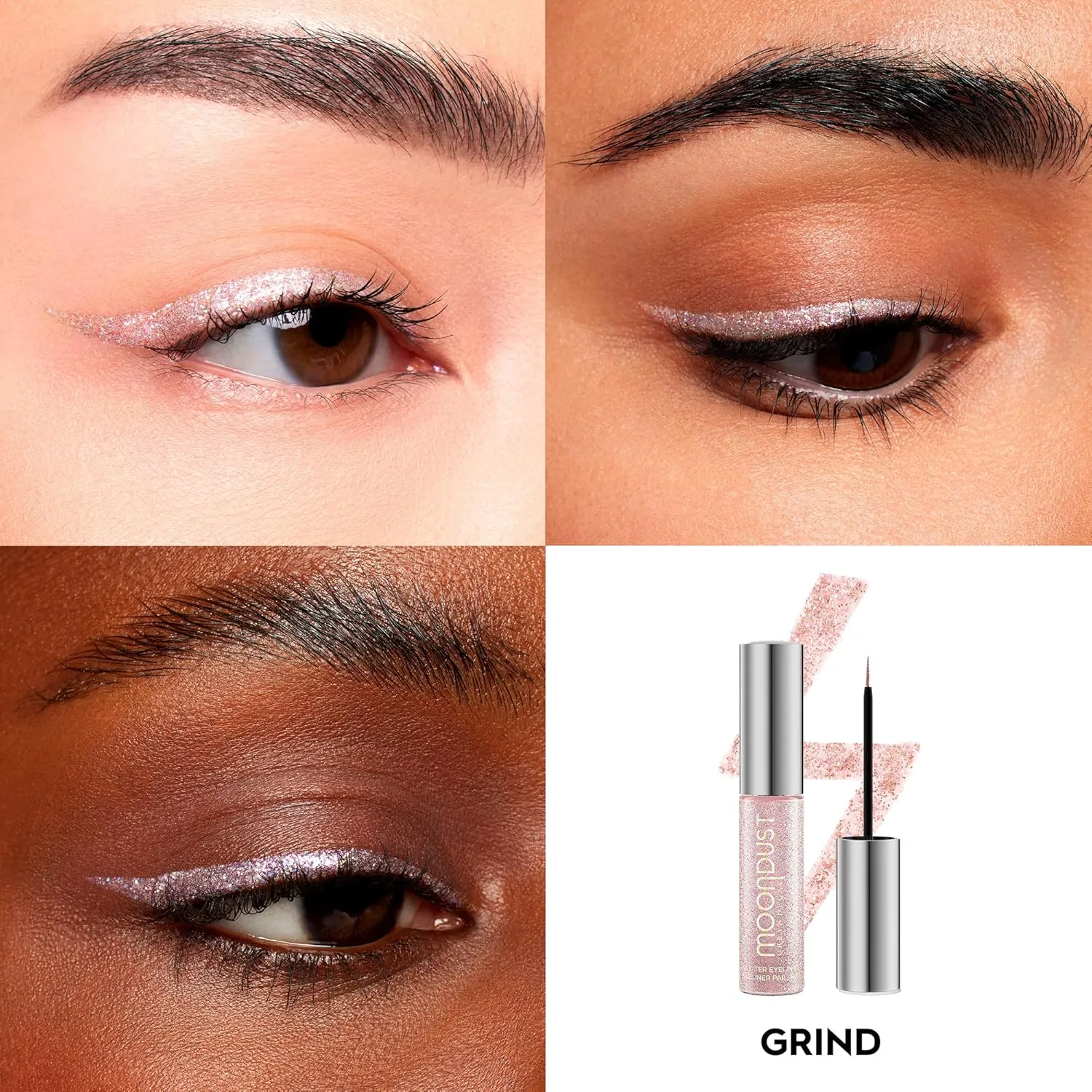 Urban Decay Moondust Liquid Glitter Eyeliner – Longwear Sparkle Liner & Eyeshadow Topper - Quick-Drying, Water-Based Formula – Buildable Shimmer Shades - Vegan Formula