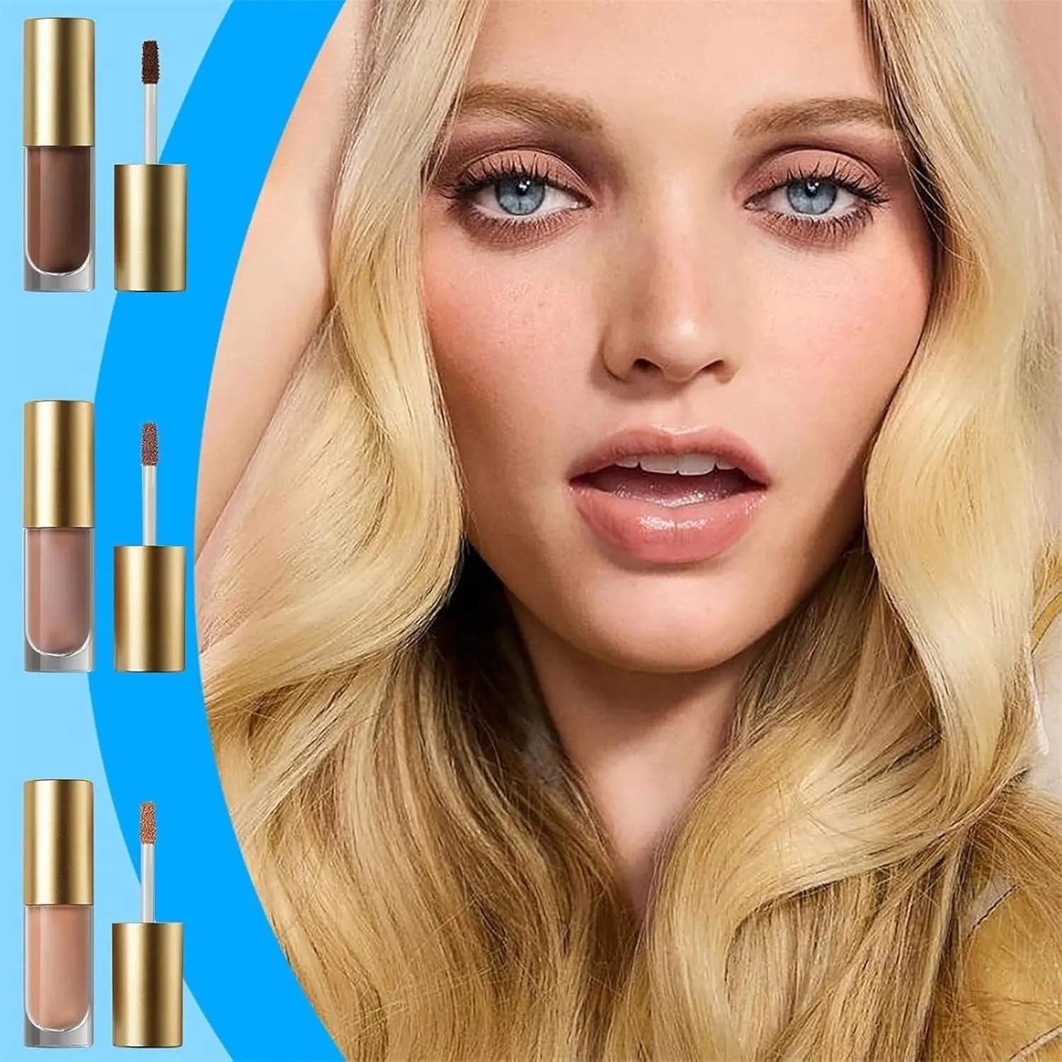 Vegoly Liquid Eye Shadow, Liquid Eyeshadow Matte, Vegoly Creamy Liquids Eye Shadow, Long Lasting Charm Full of Color Easy to Create Attractive Makeup (Sandy Matte(Warm Tan)-2pcs)