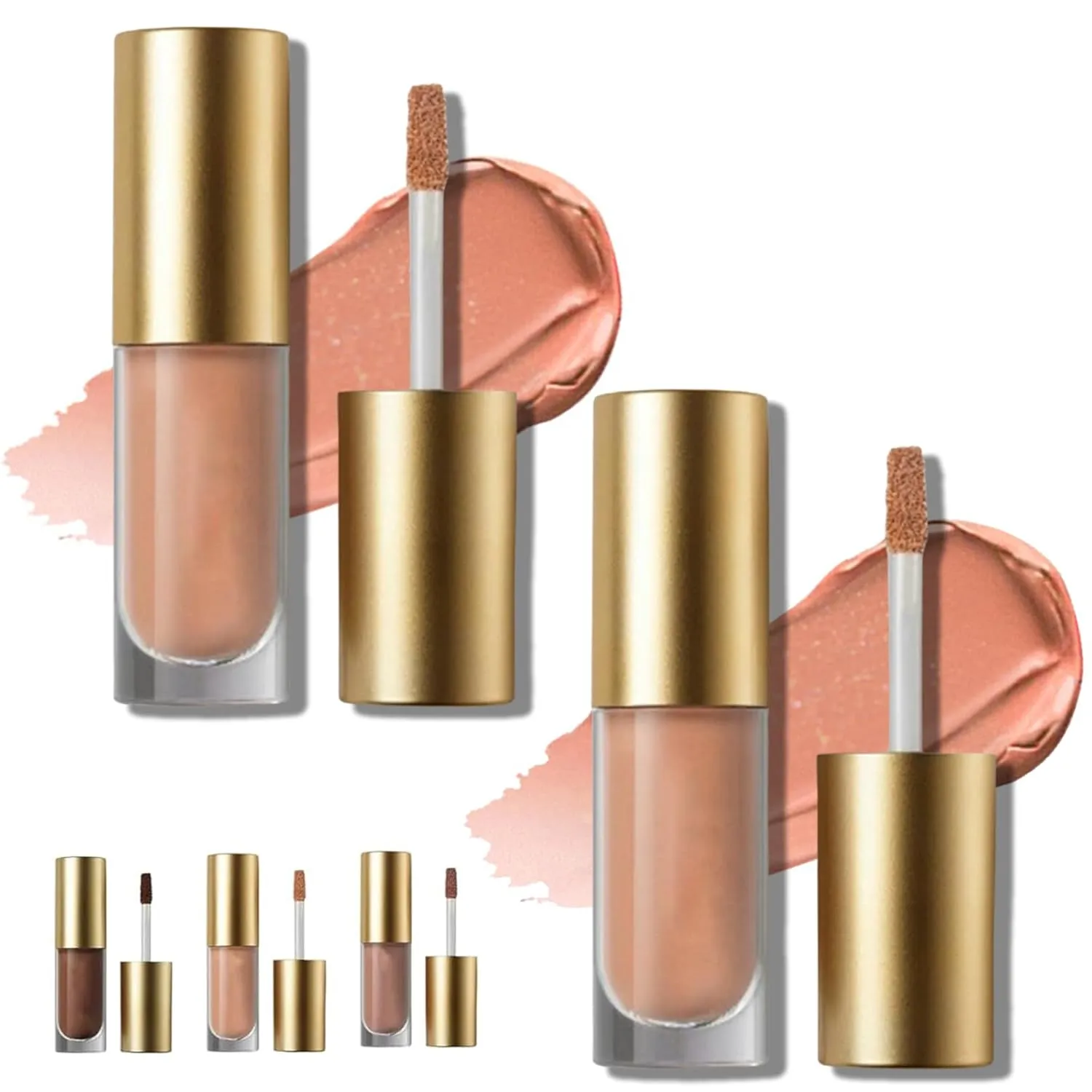 Vegoly Liquid Eye Shadow, Liquid Eyeshadow Matte, Vegoly Creamy Liquids Eye Shadow, Long Lasting Charm Full of Color Easy to Create Attractive Makeup (Sandy Matte(Warm Tan)-2pcs)