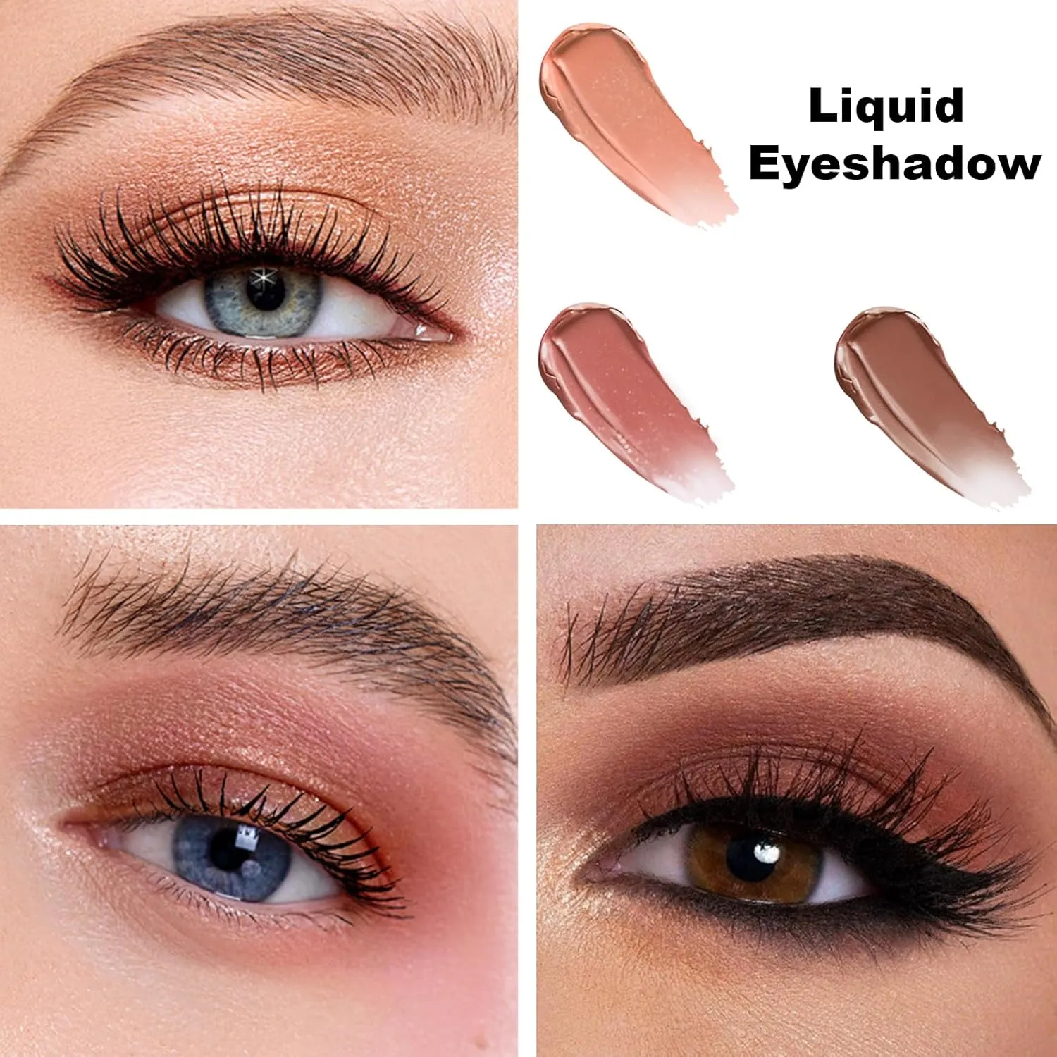 Vegoly Liquid Eye Shadow, Liquid Eyeshadow Matte, Vegoly Creamy Liquids Eye Shadow, Long Lasting Charm Full of Color Easy to Create Attractive Makeup (Sandy Matte(Warm Tan)-2pcs)