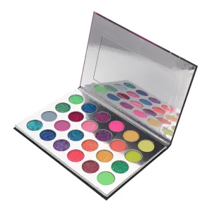 VICASKY Glitter Eyeshadow Palette Color Fluorescent Halloween Makeup for Looks Smooth Application Effortless Blending for Costume Parties Travel