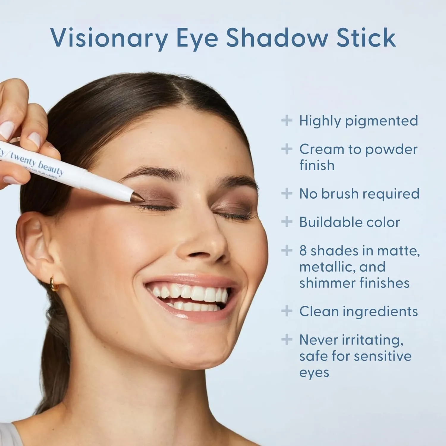 Visionary Eye Shadow Stick – Shimmer Cream Eye Shadow Pencil - Safe for Sensitive Eyes - Ophthalmologist Developed – Vegan, Cruelty-Free, Clean Ingredients (Love At First Sight)