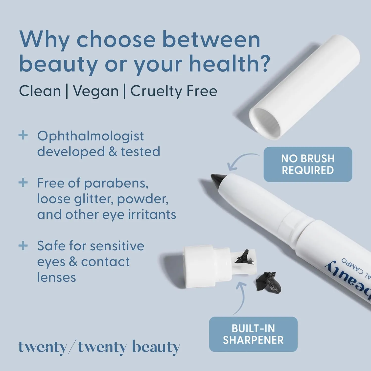 Visionary Eye Shadow Stick – Shimmer Cream Eye Shadow Pencil - Safe for Sensitive Eyes - Ophthalmologist Developed – Vegan, Cruelty-Free, Clean Ingredients (Love At First Sight)