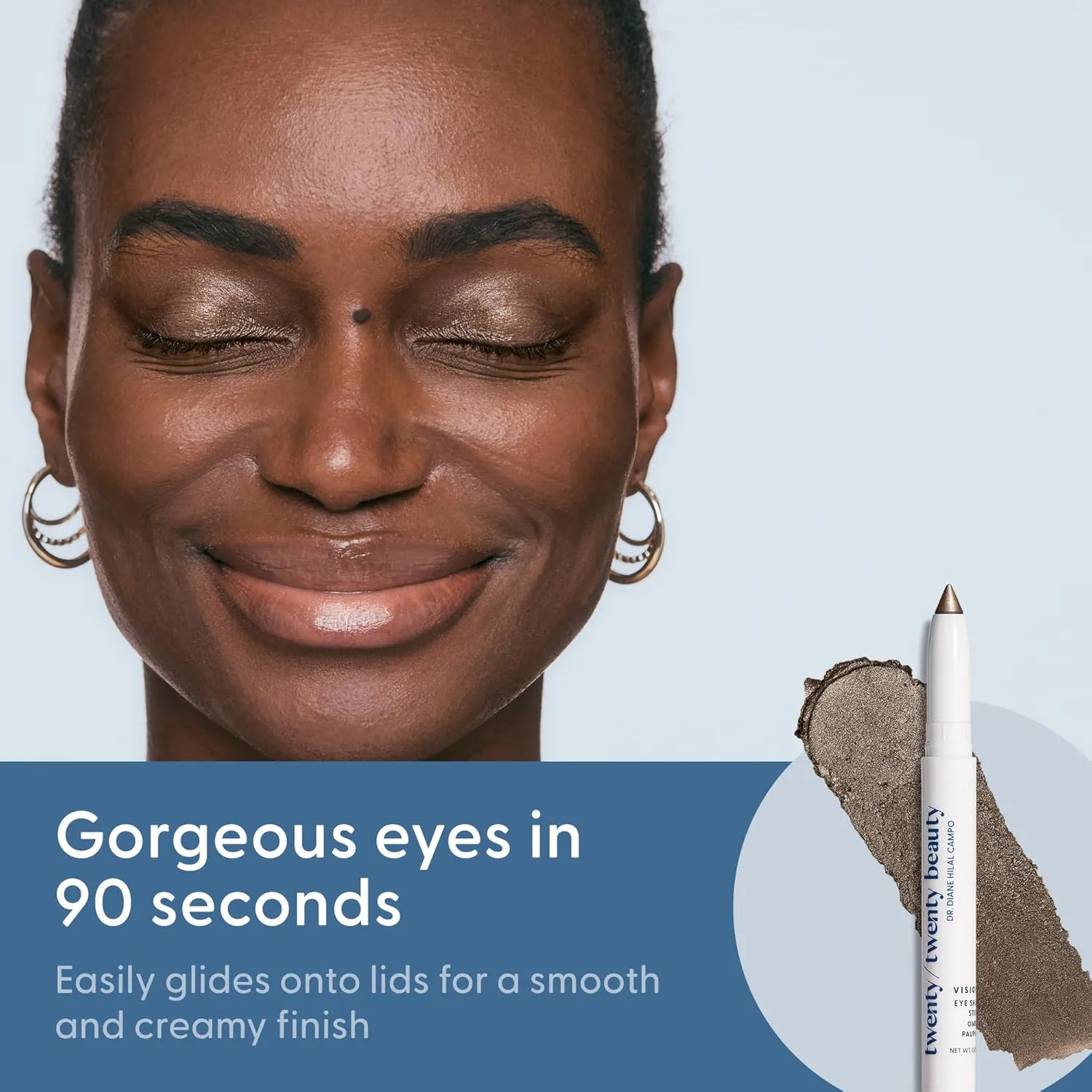 Visionary Eye Shadow Stick – Shimmer Cream Eye Shadow Pencil - Safe for Sensitive Eyes - Ophthalmologist Developed – Vegan, Cruelty-Free, Clean Ingredients (Love At First Sight)