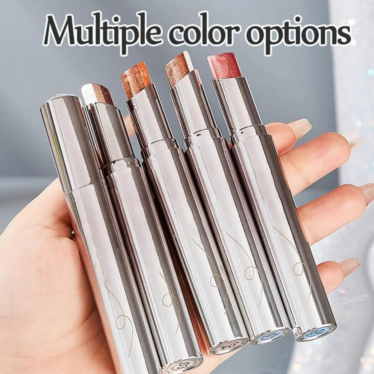 Waterproof Gradient Shimmer Eye-Shadow Stick, No Budge Shadow Stick, 3colors Cream Eyeshadow Makeup Long-Lasting (03 04)