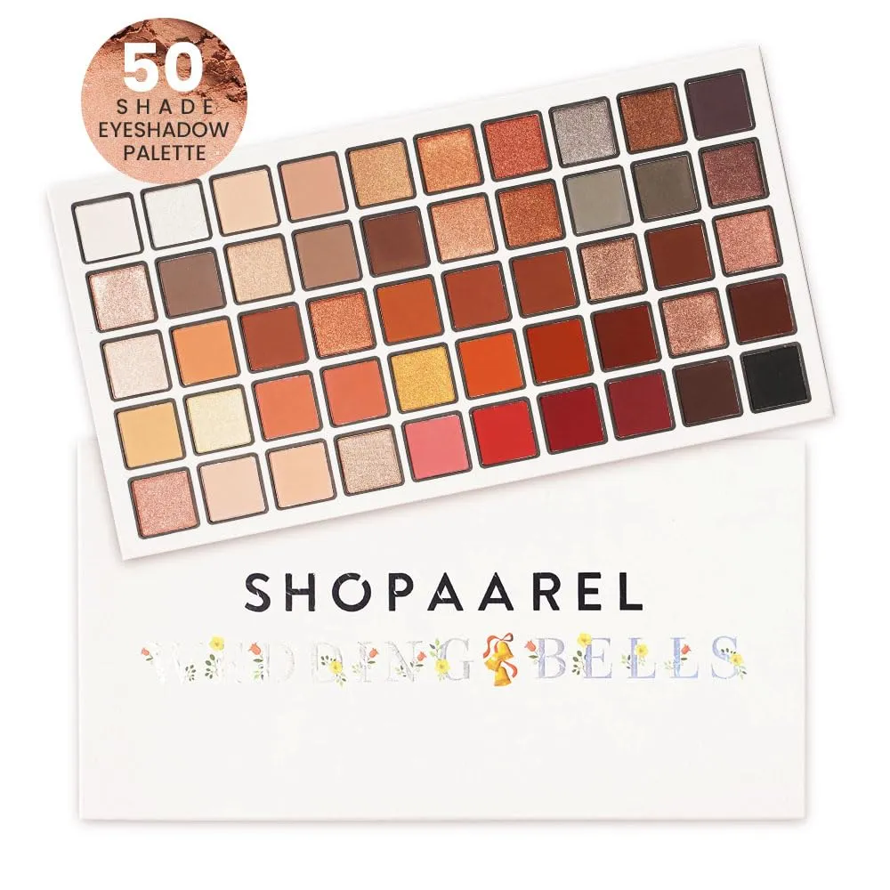 Wedding bell 50 Color Eyeshadow Palette Highly Pigmented Colors Long-Lasting Formula