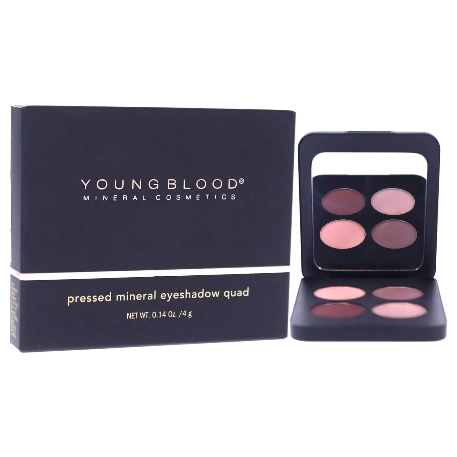 Youngblood Mineral Cosmetics Natural Pressed Mineral Quad Eyeshadow - 4 g / 14 oz (Vintage)