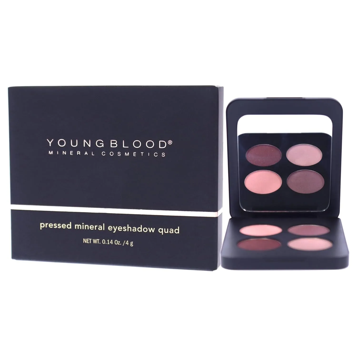 Youngblood Mineral Cosmetics Natural Pressed Mineral Quad Eyeshadow - 4 g / 14 oz (Vintage)